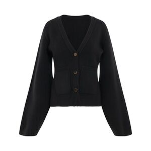 KHAITE look alike Black Women's Cardigan Sweater